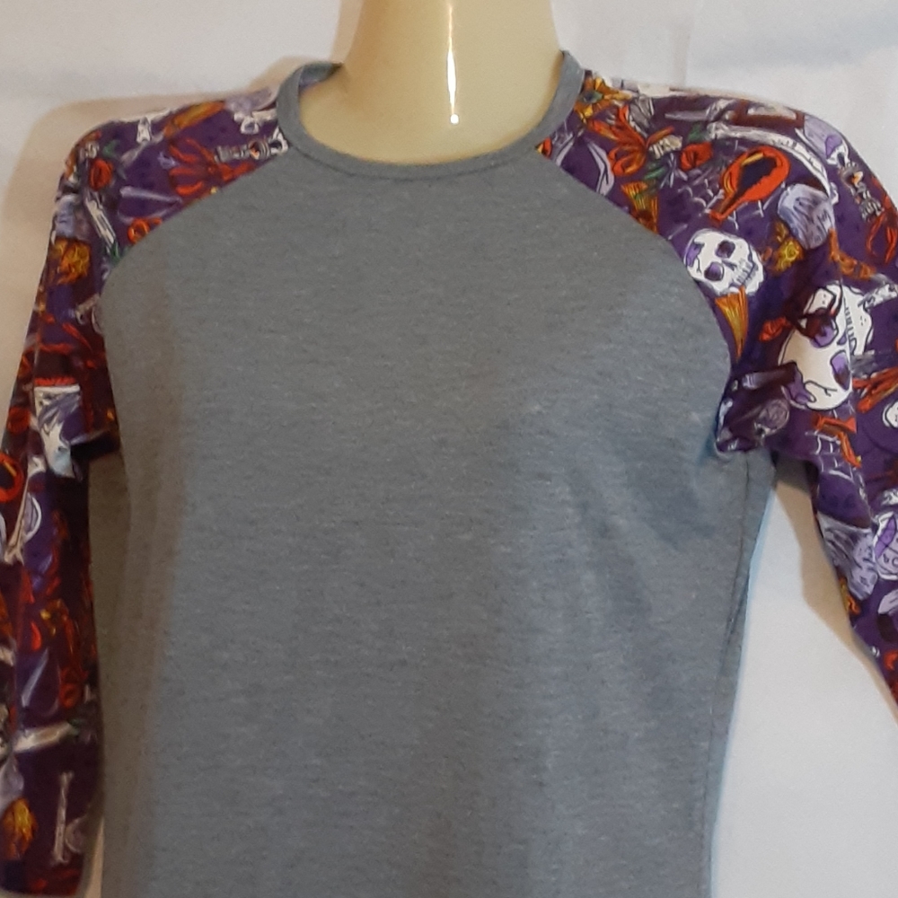 Purple Skull Print Lularoe Randy Knit Top Shirt Womens XXS NWT New
